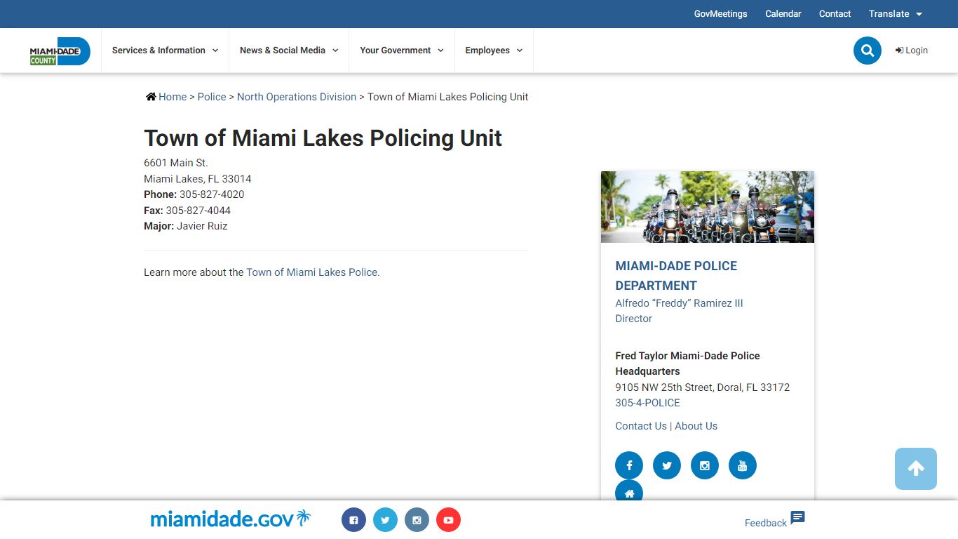 Town of Miami Lakes Policing Unit - Miami-Dade County